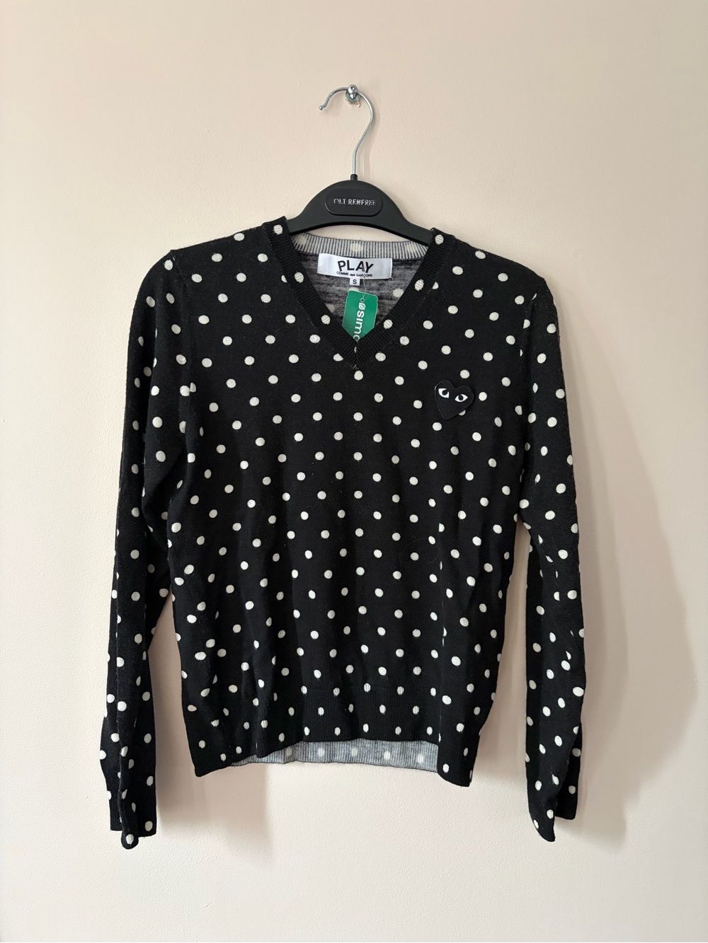 Play - Comme des garçons- Black Polka Dot V-Neck Sweater
